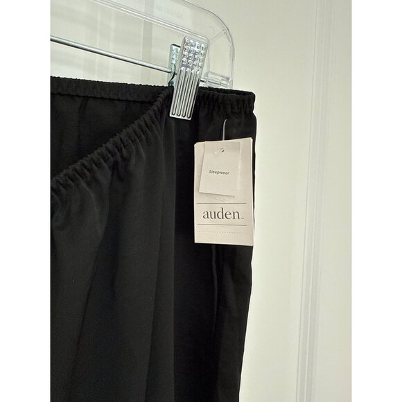Auden Medium Satin Wide-Leg Black Sleep Pants NEW - Picture 3 of 5